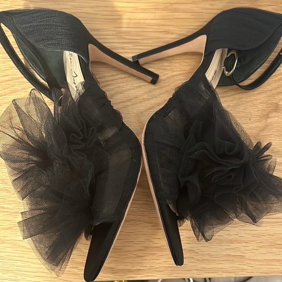 Isa Tapia GIGI BLACK SATIN tulle heels size 39.5- EUC - Picture 9 of 16
